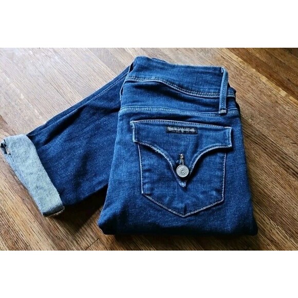 New Hudson Collin Mid-Rise Skinny Cropped Double Button Denim Jeans 24 (26x25) - Picture 2 of 8